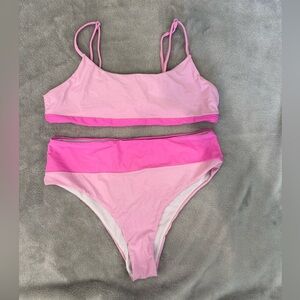 Two-Tone Pink Bikini Set